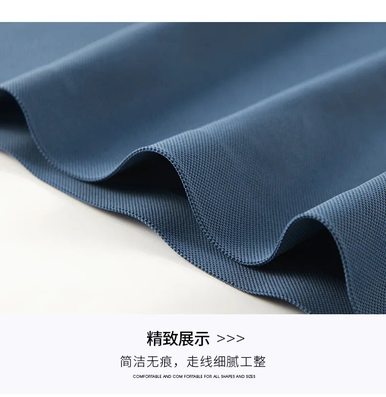 Summer Ice Silk Quick Drying Loose Polo Shirt Middle Aged Men's Solid Lapel Button Simple Versatile Casual Thin Short Sleeve Top