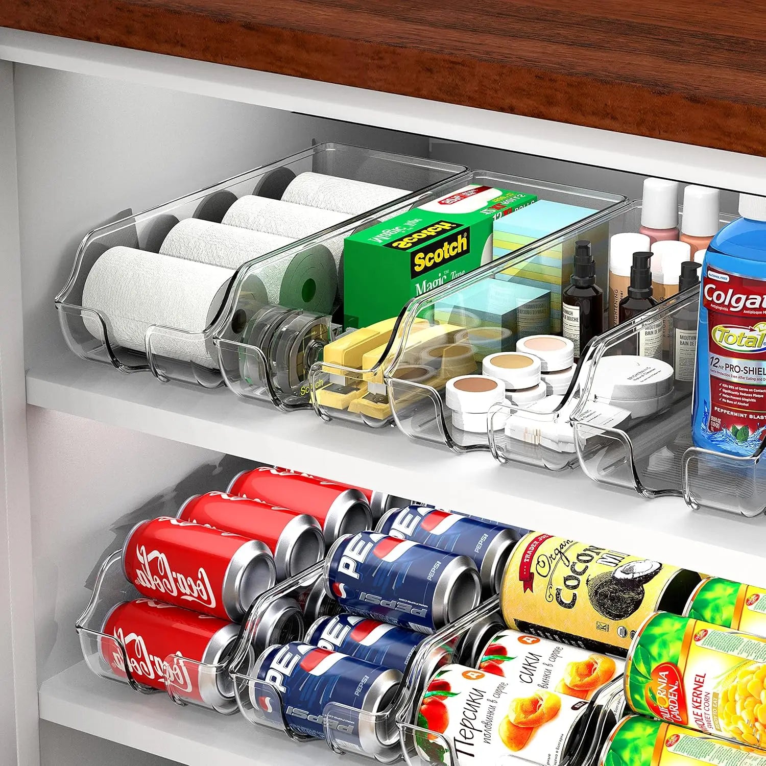 Latas de almacenamiento de cocina de 1/2 piezas, latas de refresco, latas de almacenamiento, organizadores de congelador de refrigerador, dispensadores de latas, accesorios de cocina