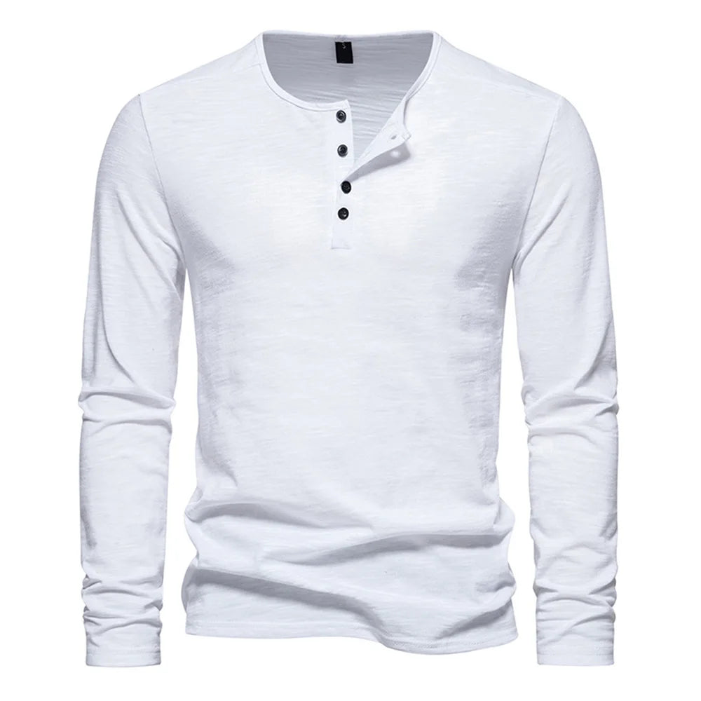 King Billion Men's Cotton Long Sleeve Shirt – Lightweight Slim Fit Casual Tee