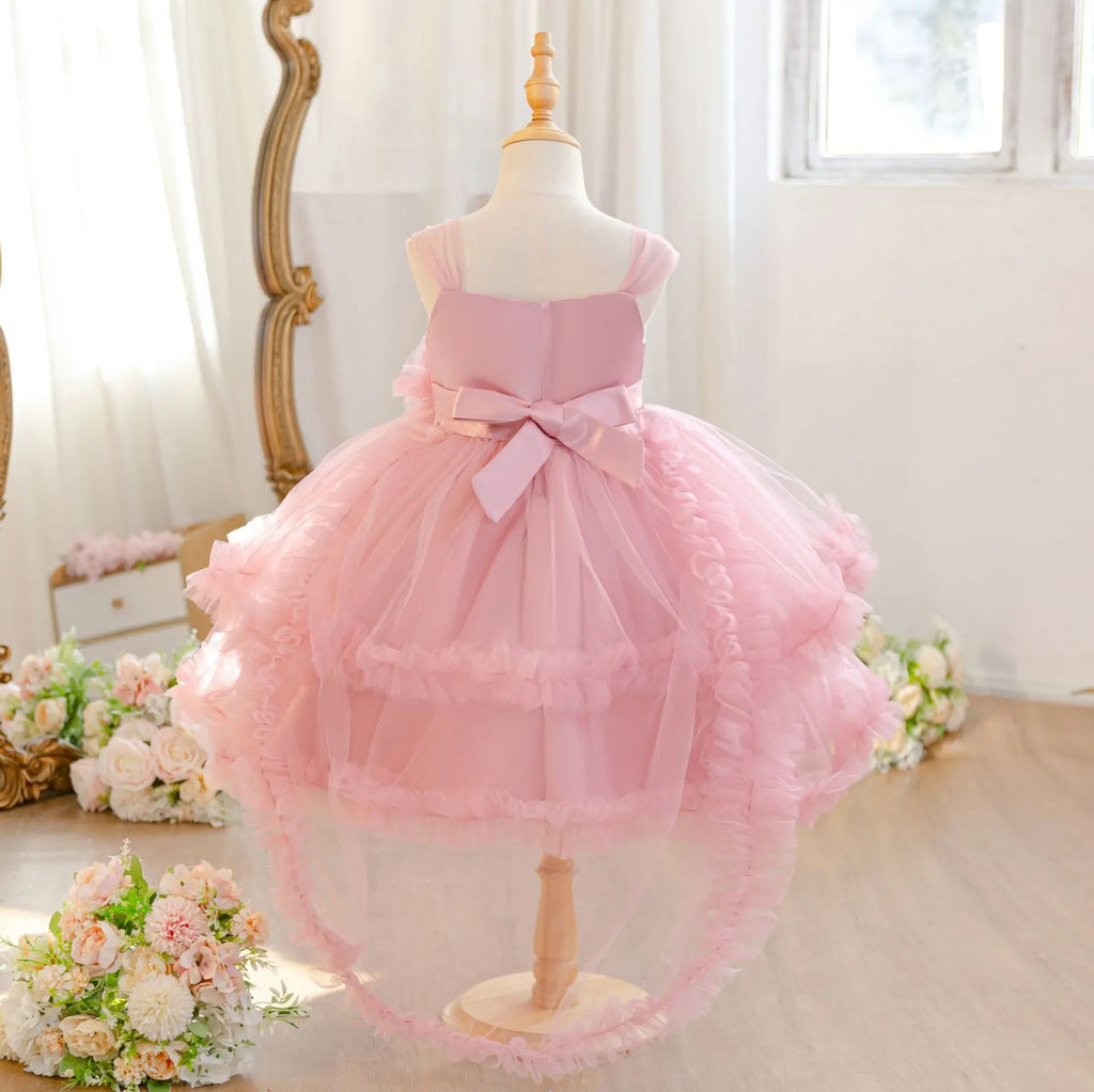 HETISO Baby Girls Princess Dress Summer Tulle Sleeveless Kids Wedding Birthday Party Performance Gown Costumes For Kids