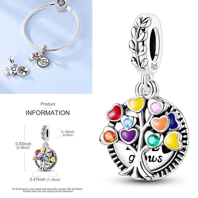 925 Sterling Silver Heart Infinity Charm Bead For Pandora Style Bracelets Gift For Her
