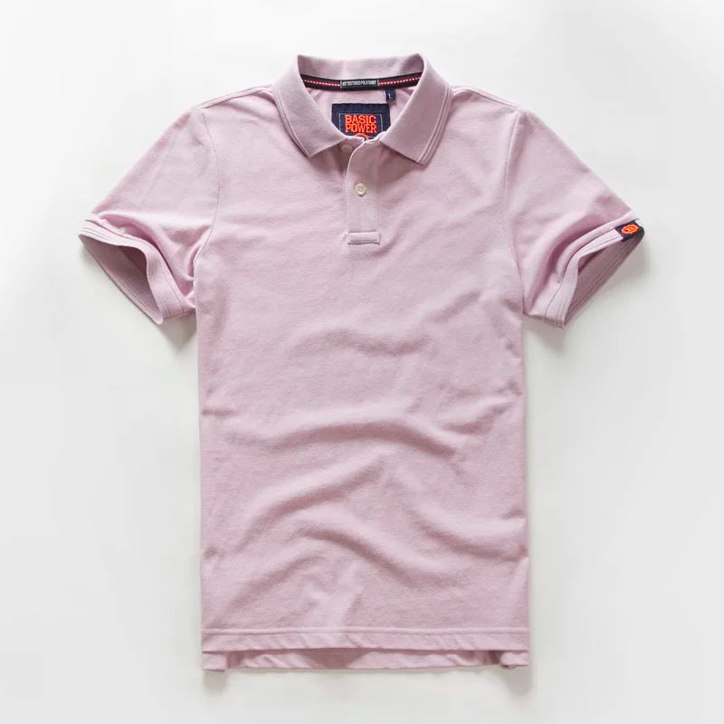 Summer Waed Ort Sve Men'S Irt Casual Vintage Brand Turn-Down Collar T-Irt Breathable Cotton Polyester Blend