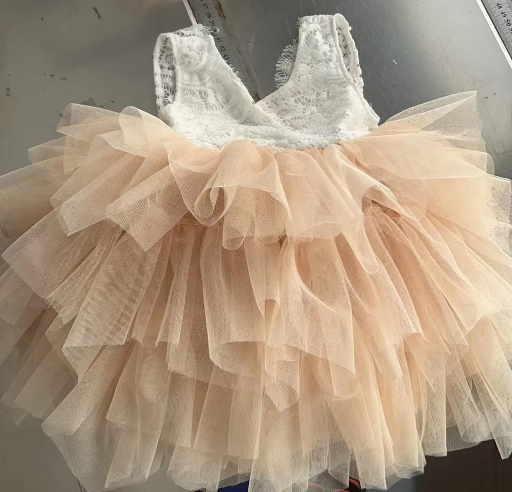 2016 New  Baby Kids Lace Cake Tutu Party Dress Children Princess Dresses Flower Girl Dress Patterns