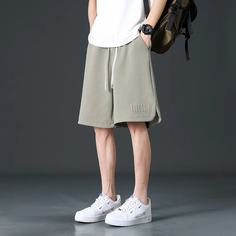 Loose Ice Silk Basketball Shorts Men's Summer Quick Dry Sport Mid-Pants American Breathable Casual Straight Loose Five-Quarter