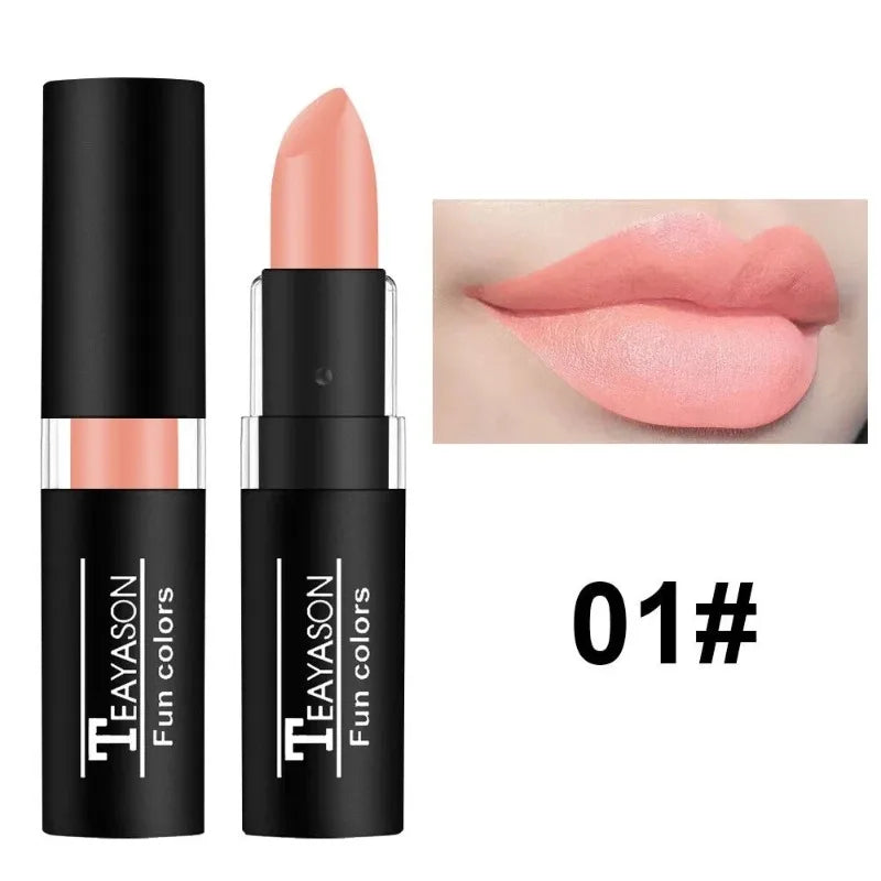 12 Colors Nude Lipstick Matte Velvety Vampire Makeup Punk Black Lip Gloss Smooth Waterproof Lasting Durable Dark Paint Cosmetics