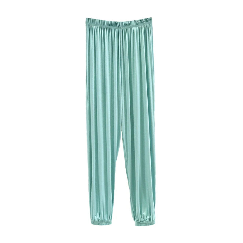 Loose Modal Women's Summer High Waist Wide Leg Pants Comfortable Casual Thin Sleepwear Mosquito Repellent  Color Trousers