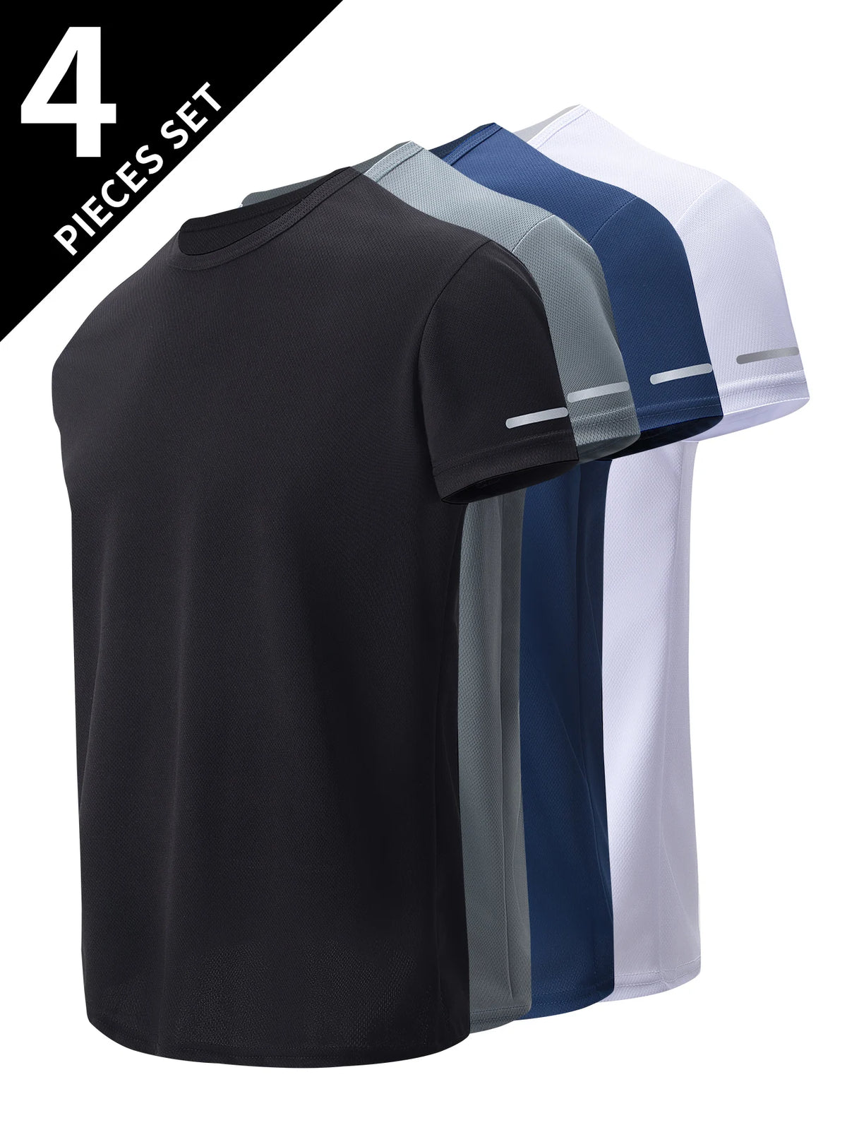 Men's Quick-Dry Sports T-Shirt - Breathable Fitness Undershirt 4/6 Pcs