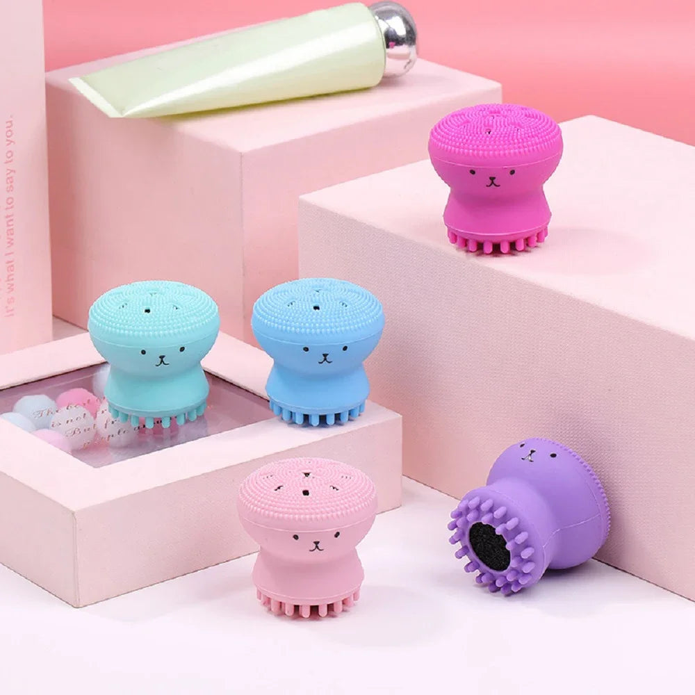 Cute Facial Cleansing Brushs Exfoliator Face Massager Deep Cleaning Face Brushes Cleanser  Silicone Brush for Face