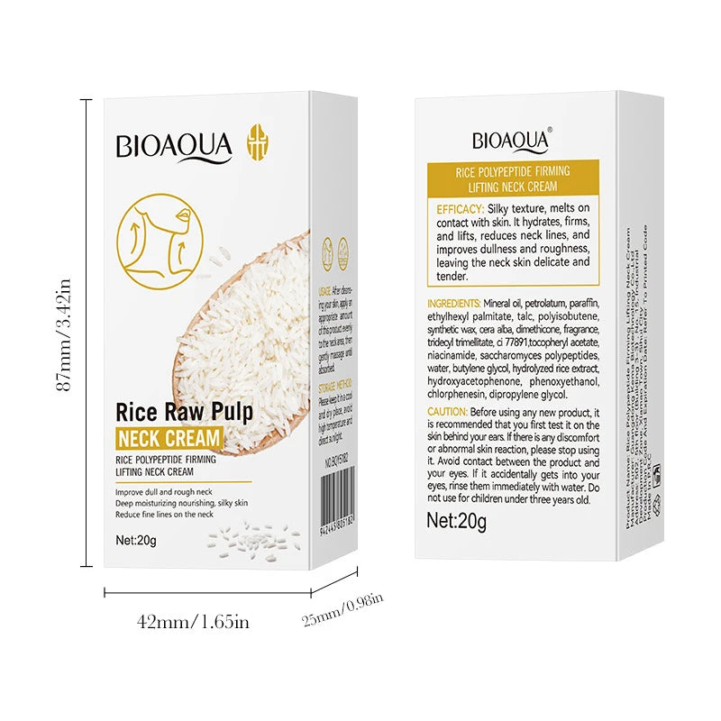 Korean Rice Raw Pulp Moisturizing Neck Cream - Anti-Aging Firming