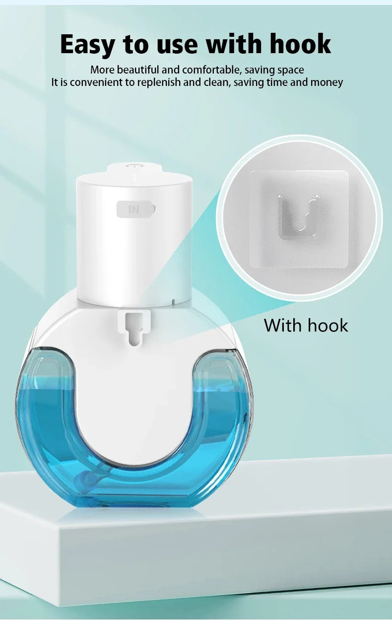 Dispensador automático de jabón de 420 ML, sin contacto, botella de desinfectante de manos con sensor infrarrojo, dispensador de jabón montado en la pared para baño