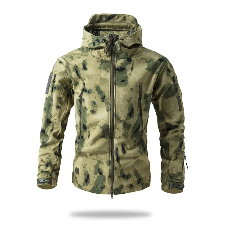 Lurker Shark Skin Soft Shell Tactical Jacket Men Waterproof Fleece Hooded Coat Hunt Clothes Autumn New Outdoor Camouflage Jacket