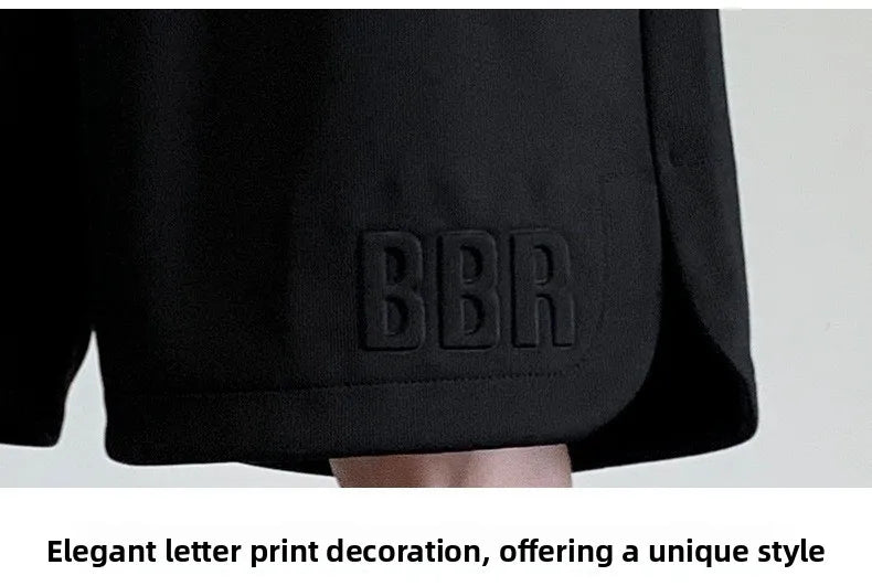 Men's Summer Ice Silk Thin Breathable Straight Leg Pants Five-Quarter Casual Shorts Polyester Fabric Comfortable Lightweight