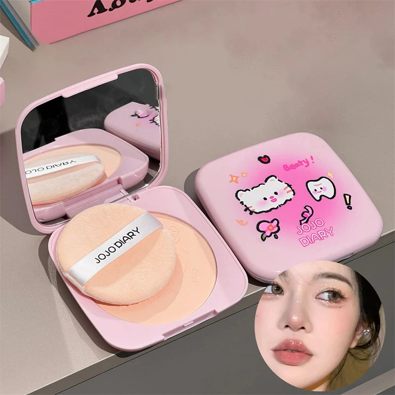 Large Capacity Matte Makeup Pressed Powder Waterproof Oil Control Concealer Full Coverage Brighten Skin Tone Setting Powder 20g
