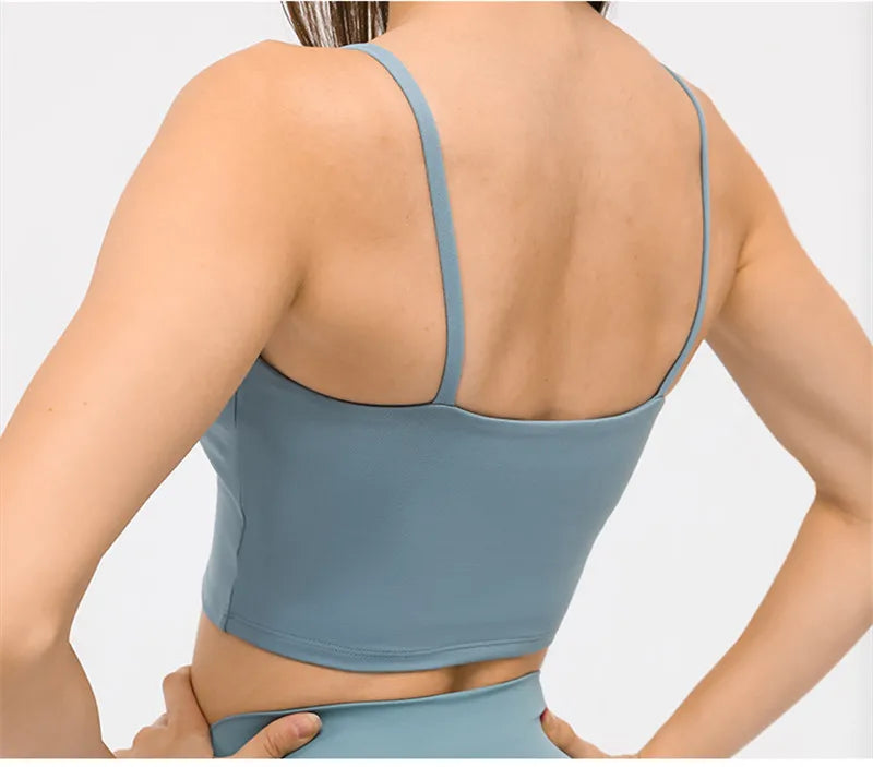 Solid Color Women Sports Bra Comprehensive Training Shockproof Halter Soft Sports Fitness Top Gym Yoga Chest Pad Comprehensive