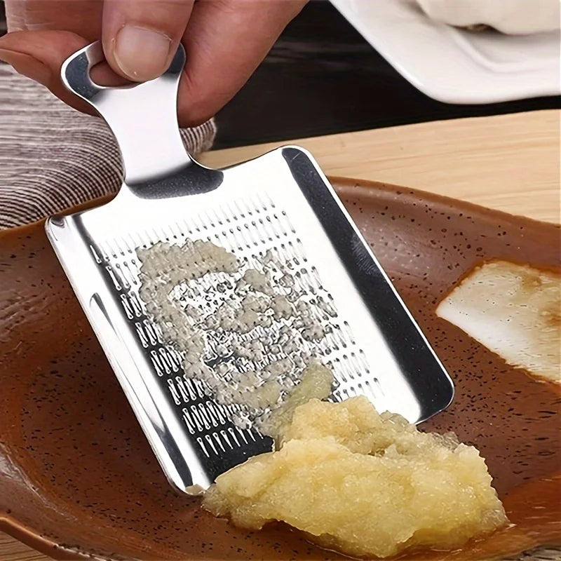 1 rallador de ajo y jengibre de acero inoxidable - Accesorio de cocina para la preparación de alimentos