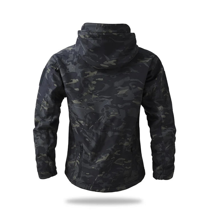 Lurker Shark Skin Soft Shell Tactical Jacket Men Waterproof Fleece Hooded Coat Hunt Clothes Autumn New Outdoor Camouflage Jacket