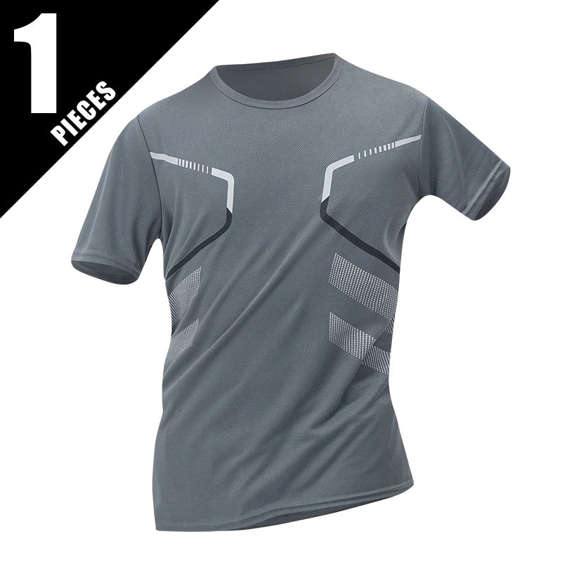 Men's Printed Quick-Dry Sports T-Shirt - Casual Fitness Tee