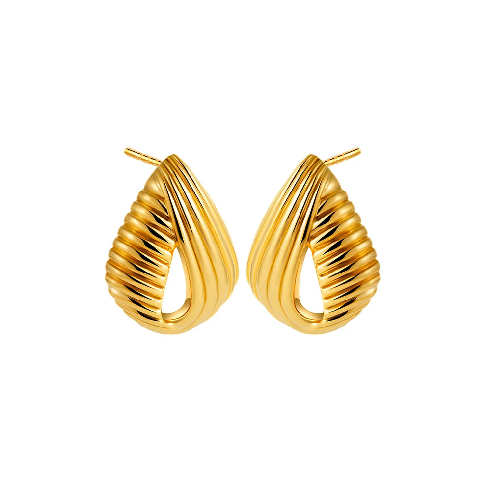 Trendy Stainless Steel Multilayer Circle Twist Knot Earrings For Women'S Texture Mixed Color Gold Plated Statement Earring Bijoux