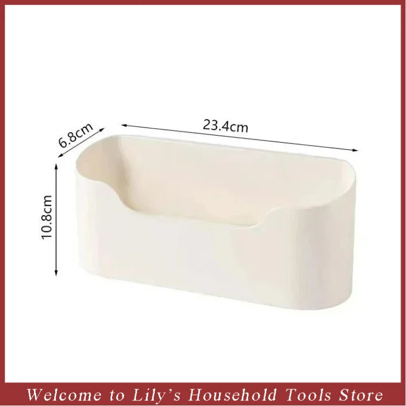 Estante adhesivo de almacenamiento montado en la pared de la cocina, caja de almacenamiento multifuncional para puerta de gabinete, estante de cajón debajo del fregadero, organizador de baño
