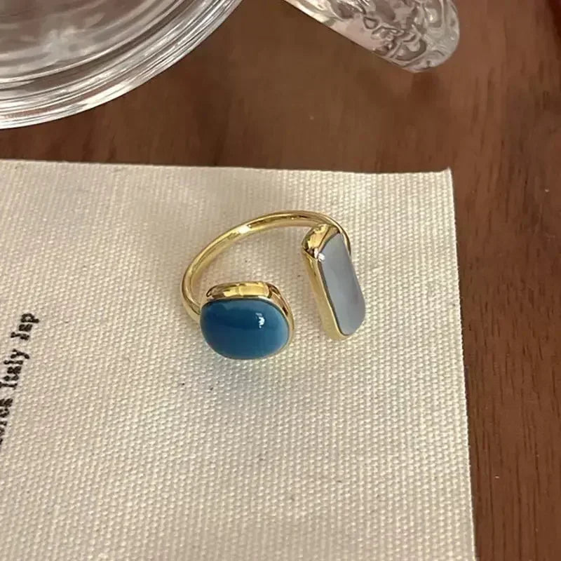 New Irregular Opening Pearl Ring Two-Piece Set For Women'S Fashionable Personalized Daily Accessory Jewelry Birthday Gifts