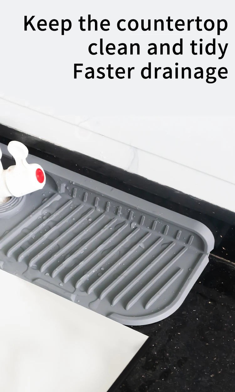 Alfombrilla de silicona para grifo de cocina, alfombrilla recogegotas de agua para grifo, almohadilla antisalpicaduras para fregadero, protector de encimera de baño