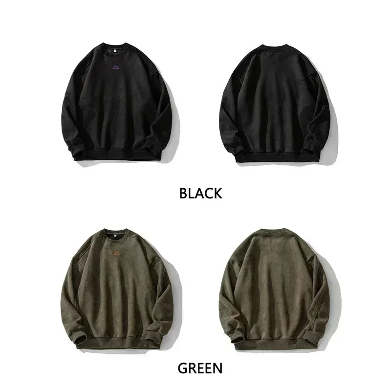 Tfetters Chamois Leather Sweatshirt For Men Fleece 2026 Autumn Winter Warm O Neck Couples Pullover Outdoors Fashion Male Clothes