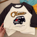 Boys Spring Cartoon Splicing T-Shirt Costume Toddler Fashion Cute Round Neck Tees Casual Loose New Long-Sleeved Tops Outer Wear
