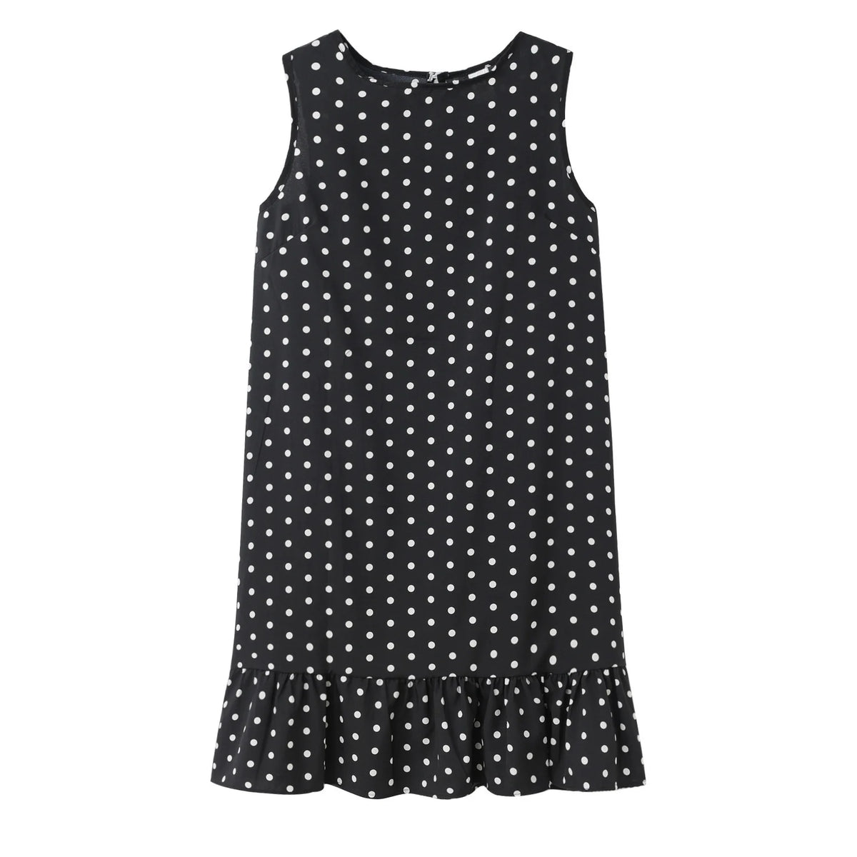 Simple And Elegant Floral Polka Dot Ruffle Dress