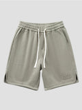 Summer Men'S Sport Shorts Knee-Length Straight Loose Short Pants Streetwear Drawstring Knitted Sweat Casual Shorts Big Size 8Xl