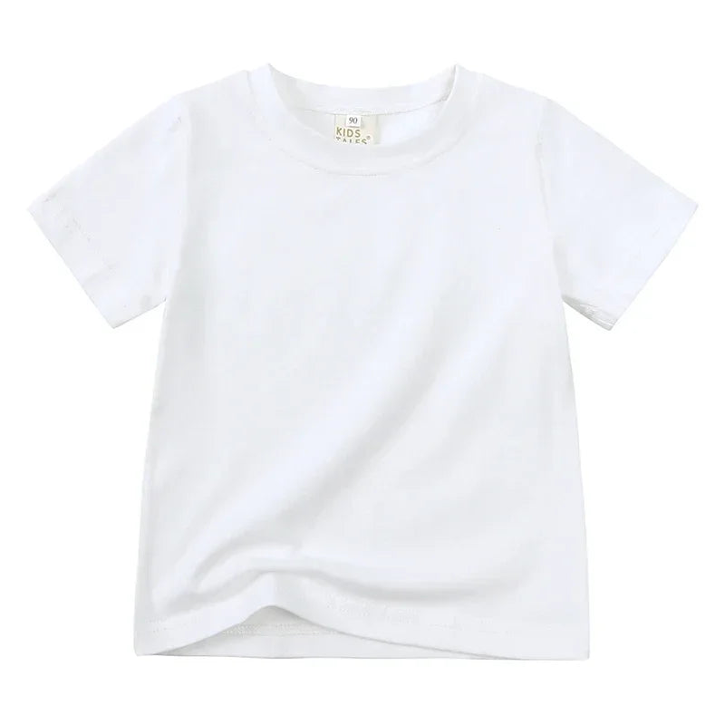 Kids Summer Cotton T Shirt Breathable Solid Tee For Boys And Girls 12M To 9T Lightweight Everyday Casual Shirt