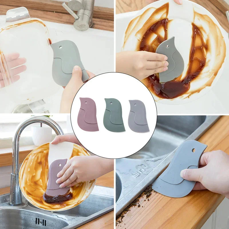 Raspador suave multifuncional de cocina para el hogar, herramienta de limpieza de suciedad y grasa, raspador de silicona para limpiar ollas y manchas de aceite