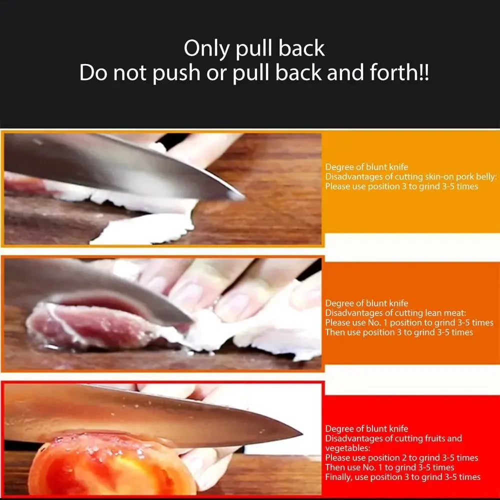 Afilador de Cuchillos de Cocina de 4 Segmentos Multifuncional Portátil con Base Antideslizante Afilador de Cuchillos para Gadgets y Accesorios de Cocina Domésticos