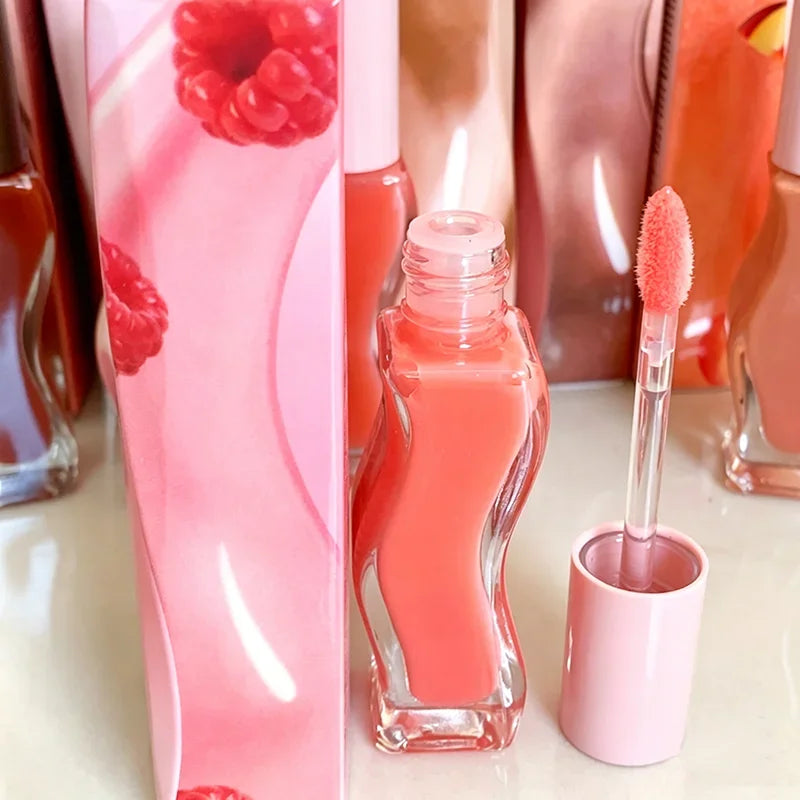Fashion Dopamine New Summer Long-lasting Moisturizing Lip Oil Gloss Care Lips Plumping Exfoliating Watermelon Milky Mocha Gloss