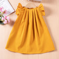Toddler Girl Ruffle Sleeveless Dress, Solid Flared Hem Princess Party Dress, Elegant Vintage Casual Sundress for Baby Girls 1-6Y