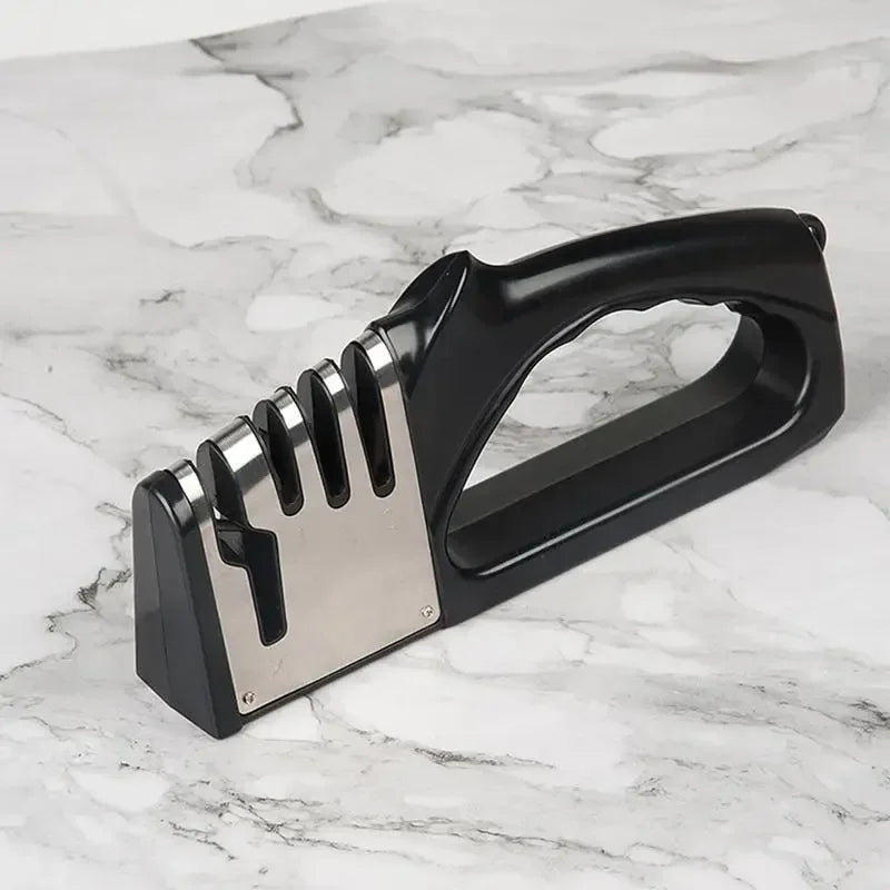 Afilador de Cuchillos de Cocina de 4 Segmentos Multifuncional Portátil con Base Antideslizante Afilador de Cuchillos para Gadgets y Accesorios de Cocina Domésticos
