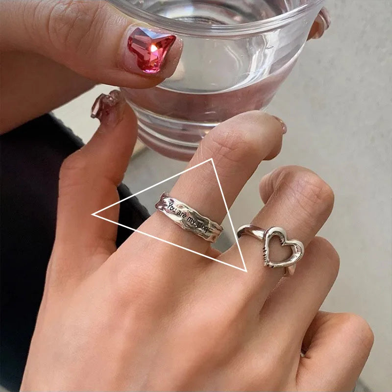 Panjbj 925 Sterling Silver Lines Ring For Women'S Jewelry Finger Adjustable Open Vintage For Birthday Dropship