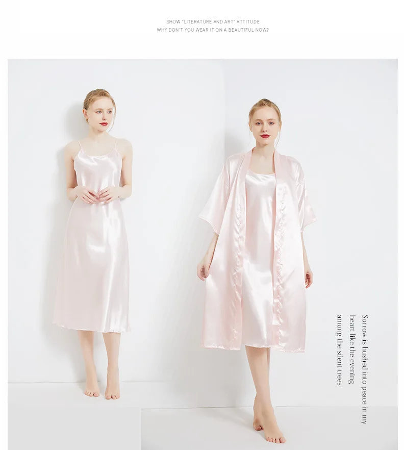 Summer Women Solid Plus Size Ice Silk Sexy Long Spaghetti Strap Nightgown Side Slit Close Fitting Sleep Dress Lingerie Sleepwear
