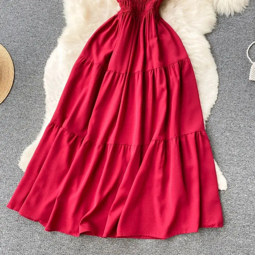 YuooMuoo Luxury French Red Black Maxi Party Dress Elegant V Neck Other Material 100% Autumn 2024 Ladies Dress
