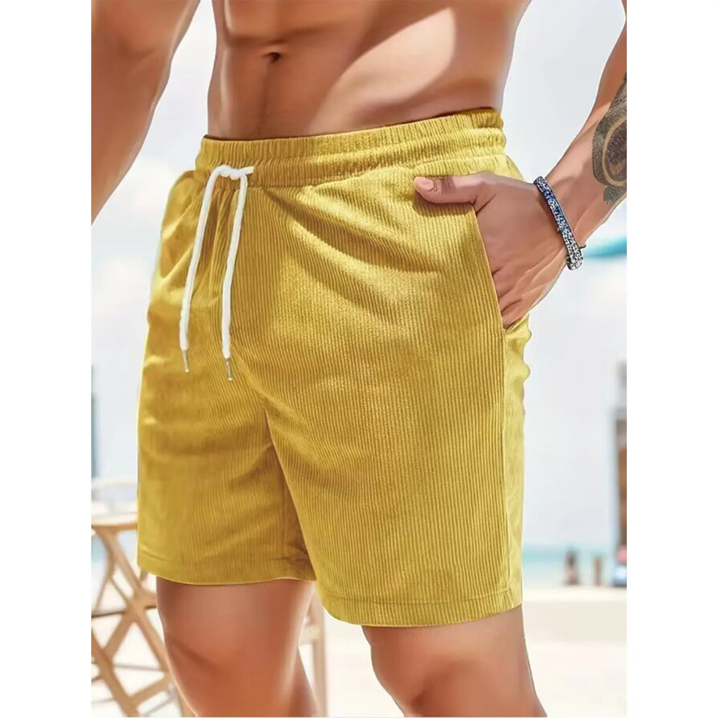 Men's Retro Corduroy Casual Shorts Men Fashion Solid Sweatpants Harajuku Corduroy Short Pants New Men Clothing Roupas