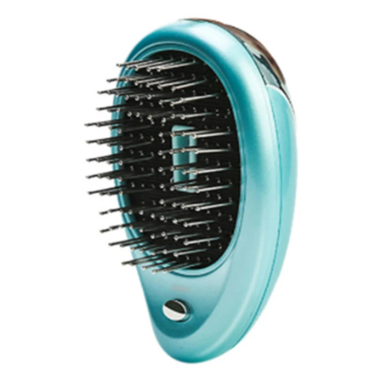 New Product Electric Sonic Vibration Magnetic Massage Comb Ion Anti-static Mini Hair Straightening Comb