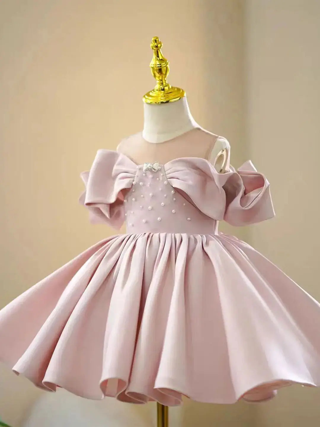 Dreamy Vow J765 Adorable Pink Baby Girl Dress for Kids 1st Wedding Birthday Celebration Party Summer Knee Length Ball Gown