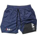 Men'S Two-In-One Sports Shorts Breathable Casual Quick-Drying Double-Layer Shorts Summer Running Sportswear Bottoms M-3Xl