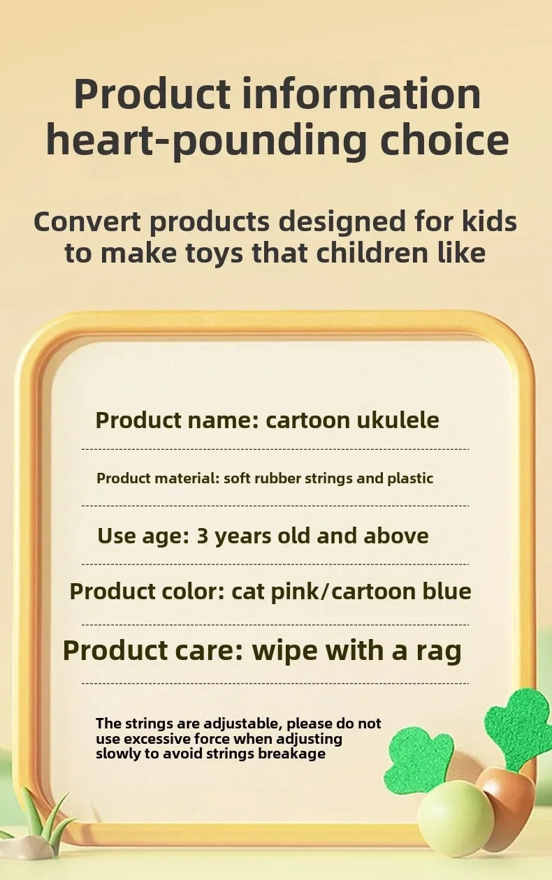 Mini Guitar Instrument Can Play Music Simulation Toy Ukulele Kids Guitar Toy Girl Boy Beginners Birthday Gift