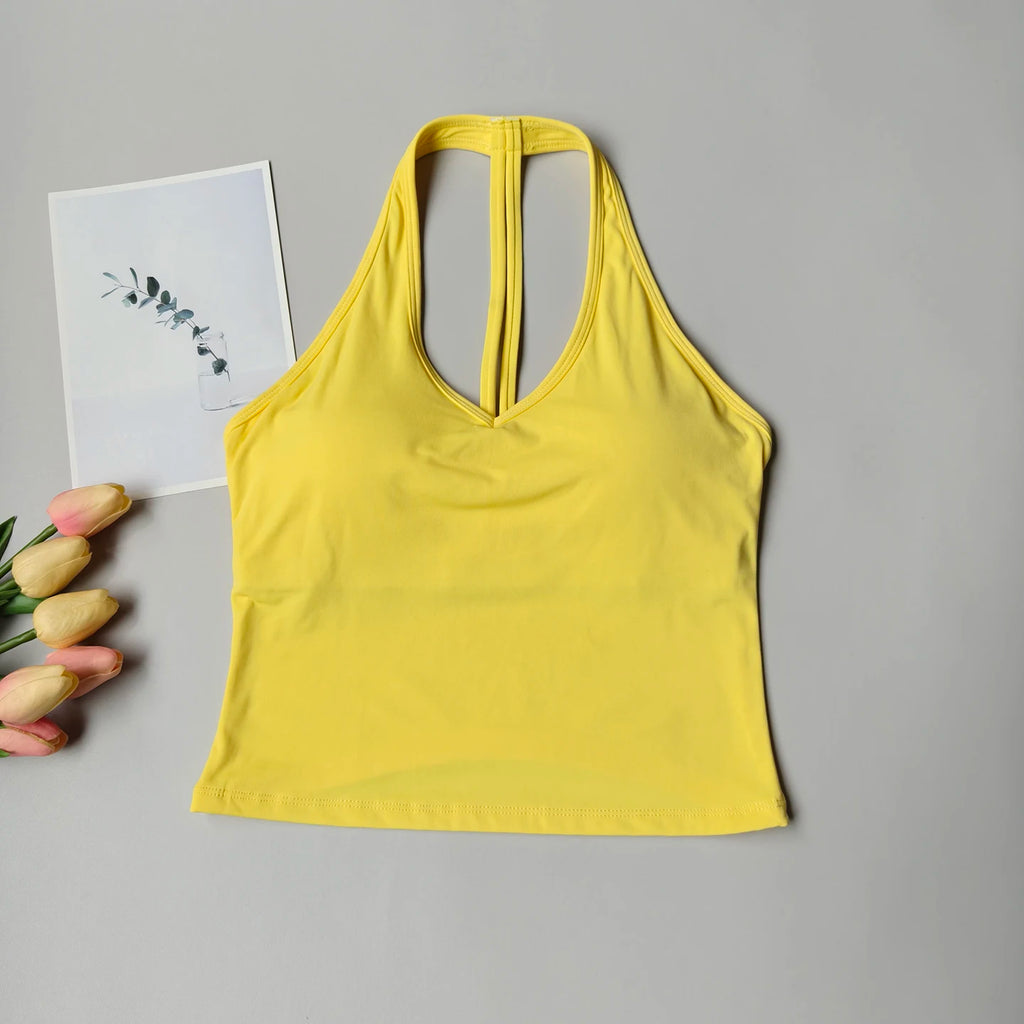 SKINOFSKIN Women's V-Neck Push-Up Sports Bra - Running Yoga Top