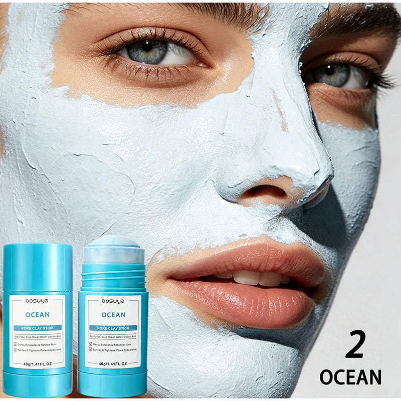 Deep Cleansing Mugwort Volcanic Mud Mask Stick Remove Blackheads Pore Control Oil Balancing Facial Clay Mask Gentle Skin Care