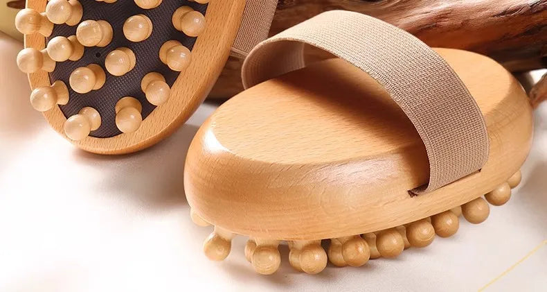 Home massage comb, beech wood meridian brush, universal for the whole body to clear meridians, abdominal and leg massage device