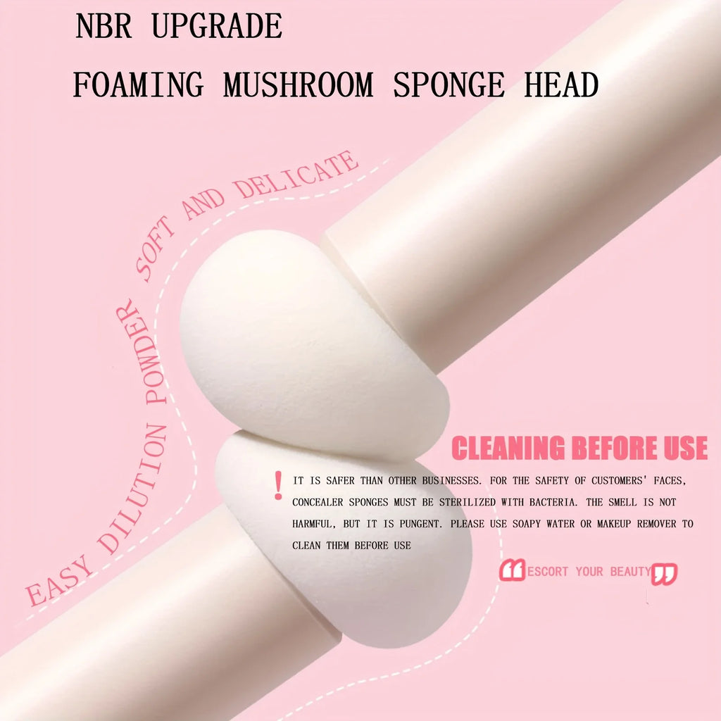 3Pcs Soft Mushroom Sponge Head Makeup Brushes,Concealer Brush Lipstick Lip Powder Puff ,Foundation Contour Cosmetic Tools