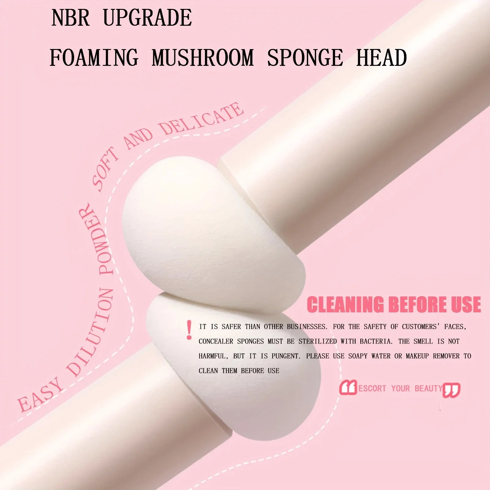 3Pcs Soft Mushroom Sponge Head Makeup Brushes,Concealer Brush Lipstick Lip Powder Puff ,Foundation Contour Cosmetic Tools