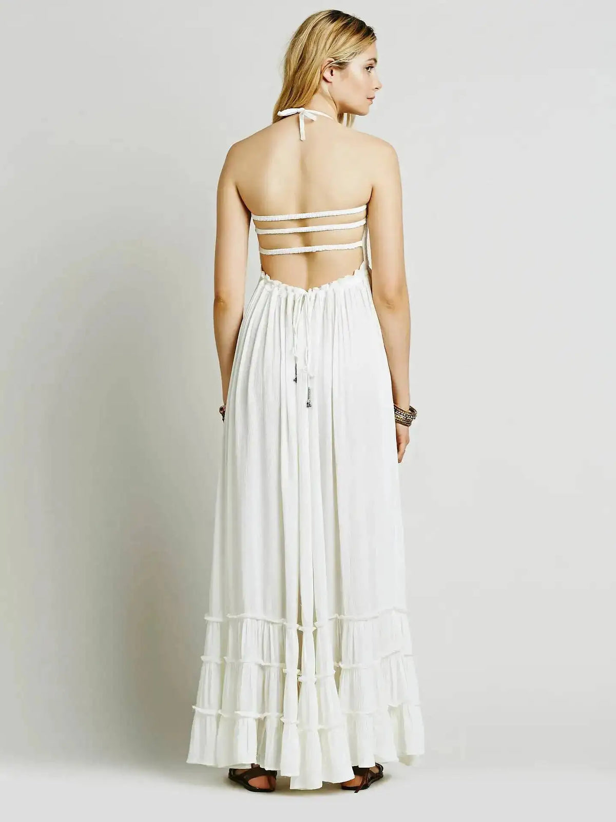 Beach Dress Sexy Dresses Boho Bohemian People Holiday Summer Long Backless Cotton Women Party Hippie Vestidos Mujer Ethnic