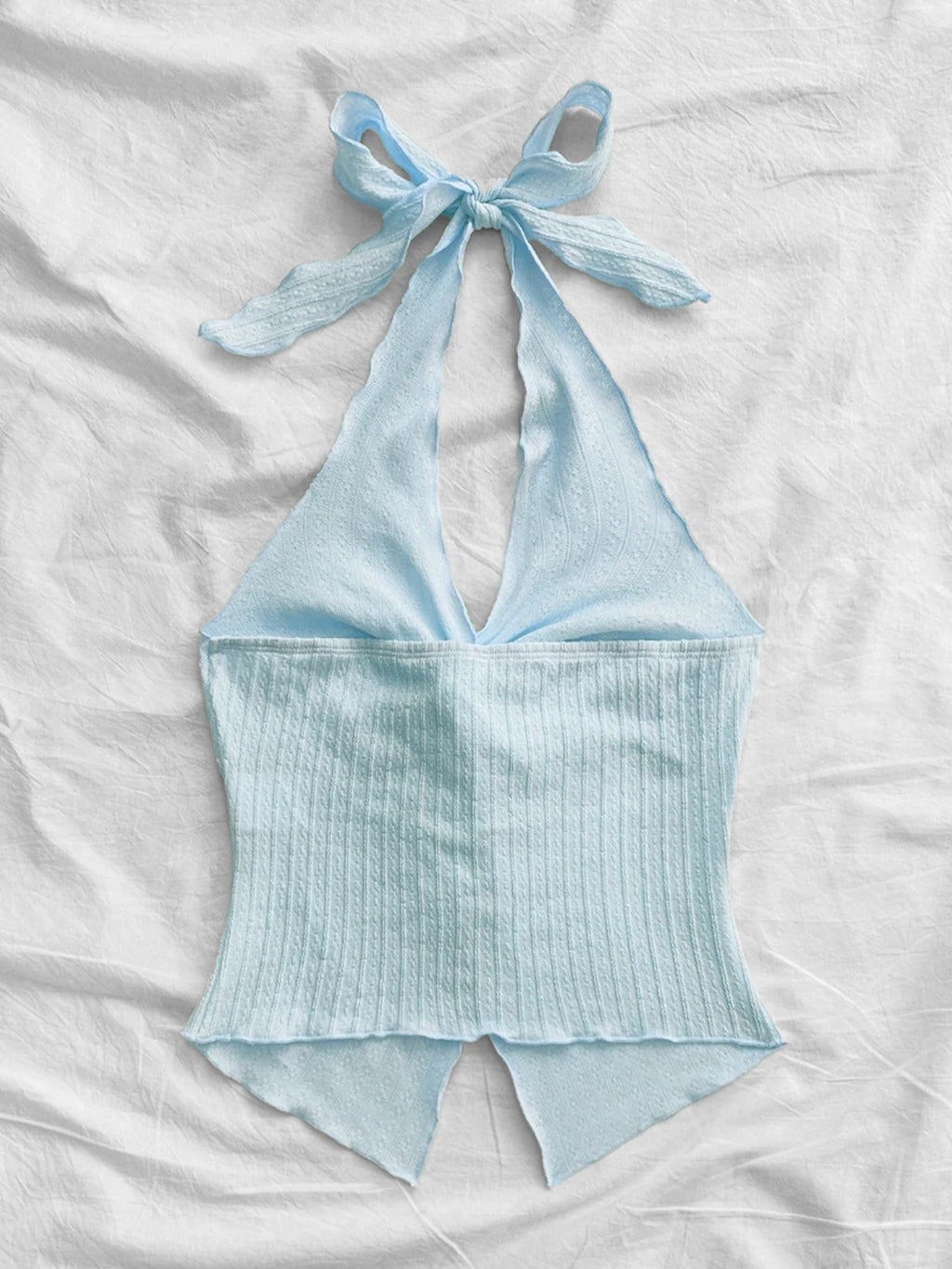 Sexy V-neck Halter Neck Crop Top for Women Summer Sleeveless Solid Split Backless Top Y2K Clothes